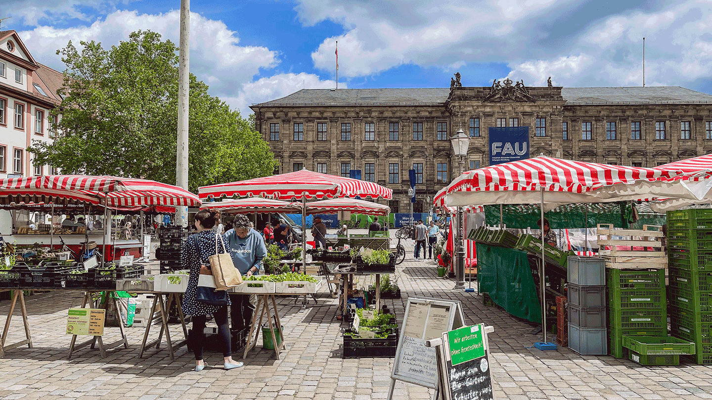 Erlanger Wochenmarkt, Foto: ETM Franziska Reichel